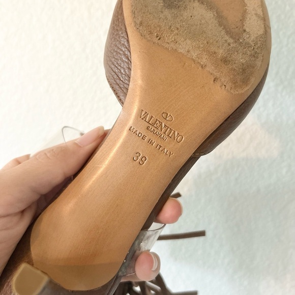 Valentino Garavani Brown Fringe Heels - Picture 9 of 13